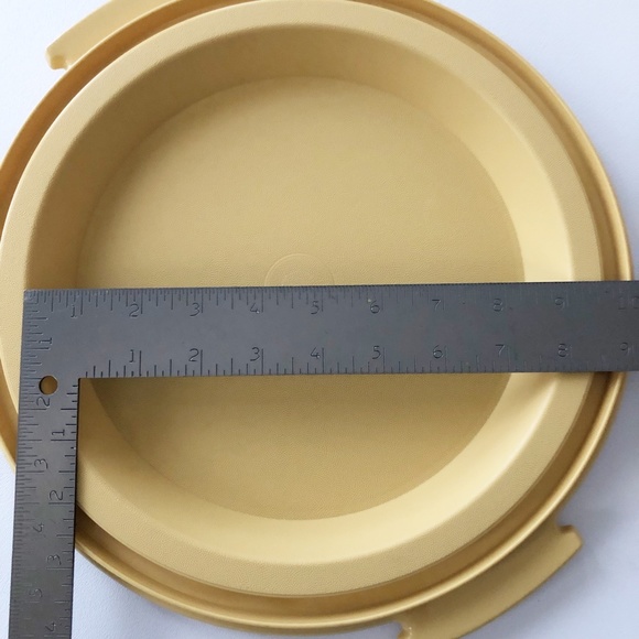 Vtg Tupperare Cake Pie Holder Taker Keeper Carrier 719 720 624 Harvest Gold - Picture 7 of 7